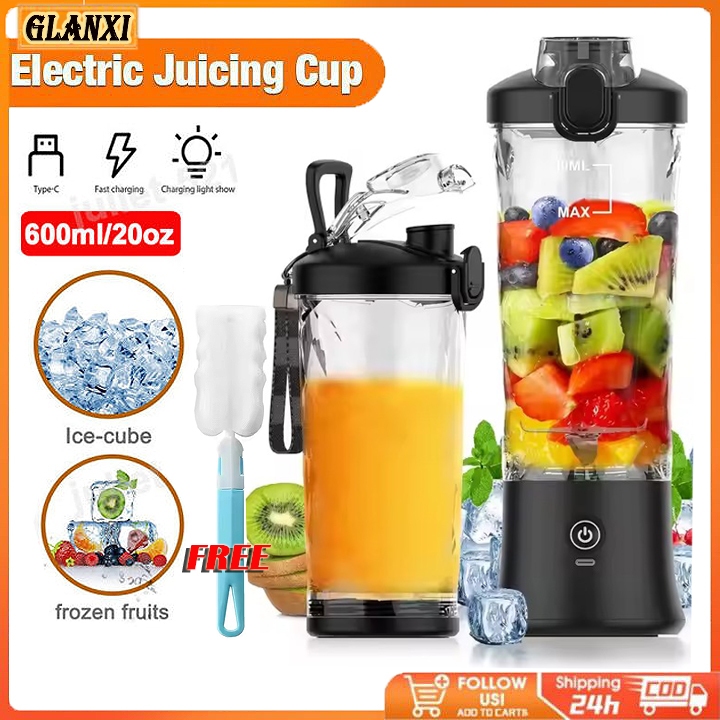 Original Portable Blender 600ML Bottled Juicer Electric USB Rechargeabl  Mini Blender for Shake Fruit