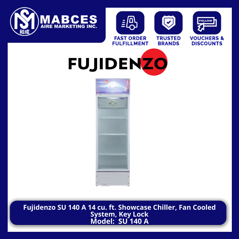Fujidenzo SU 140 A 14 cu. ft. Showcase Chiller, Fan Cooled System, Key ...