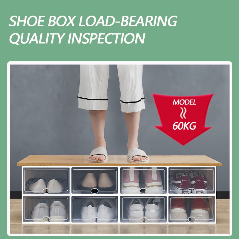 Large size Shoe Box Foldable Candy Color Storage Box Drawer Type Dust ...