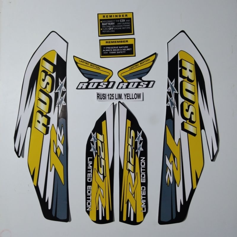 Rusi 125 limited edition decals w free random stickers | Shopee Philippines