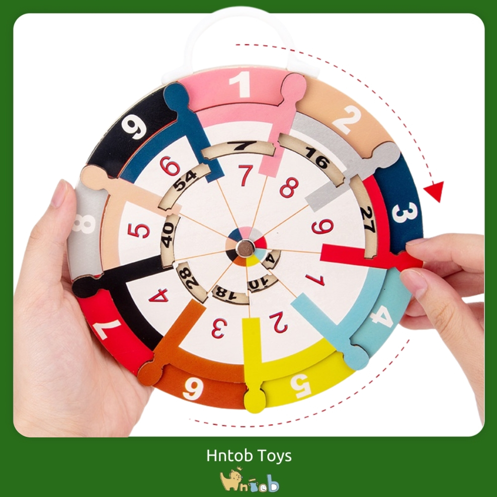 Hntob 18.5*16cm Wooden Multiplication Formula Decomposition Plate Toy ...