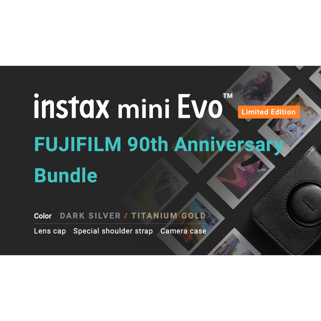 instax mini Evo FUJIFILM 90th ダーク シルバー
