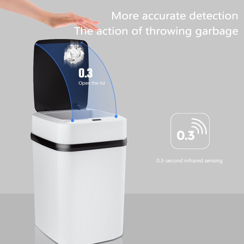 20L Household Smart Trash Can Wireless Sensor Automatic Trash Bin ...