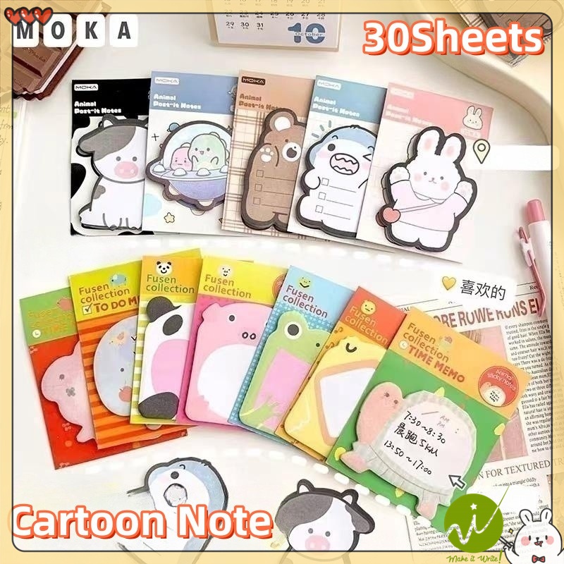 Cartoon Sticky Note Cute Creative Animal Post-it notes Tearable Time ...