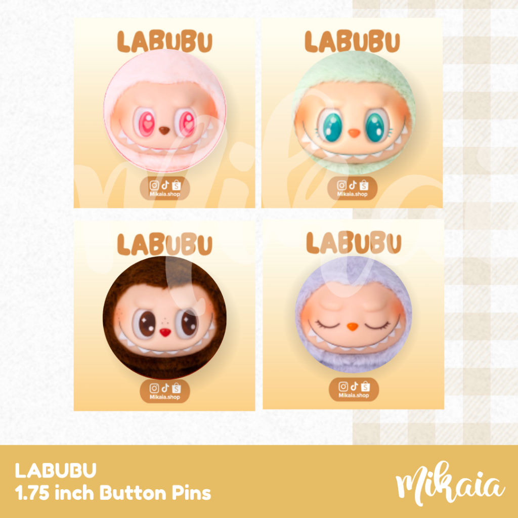 LABUBU ZIMOMO BUTTON PIN 1.75 inches | Mikaia | Shopee Philippines