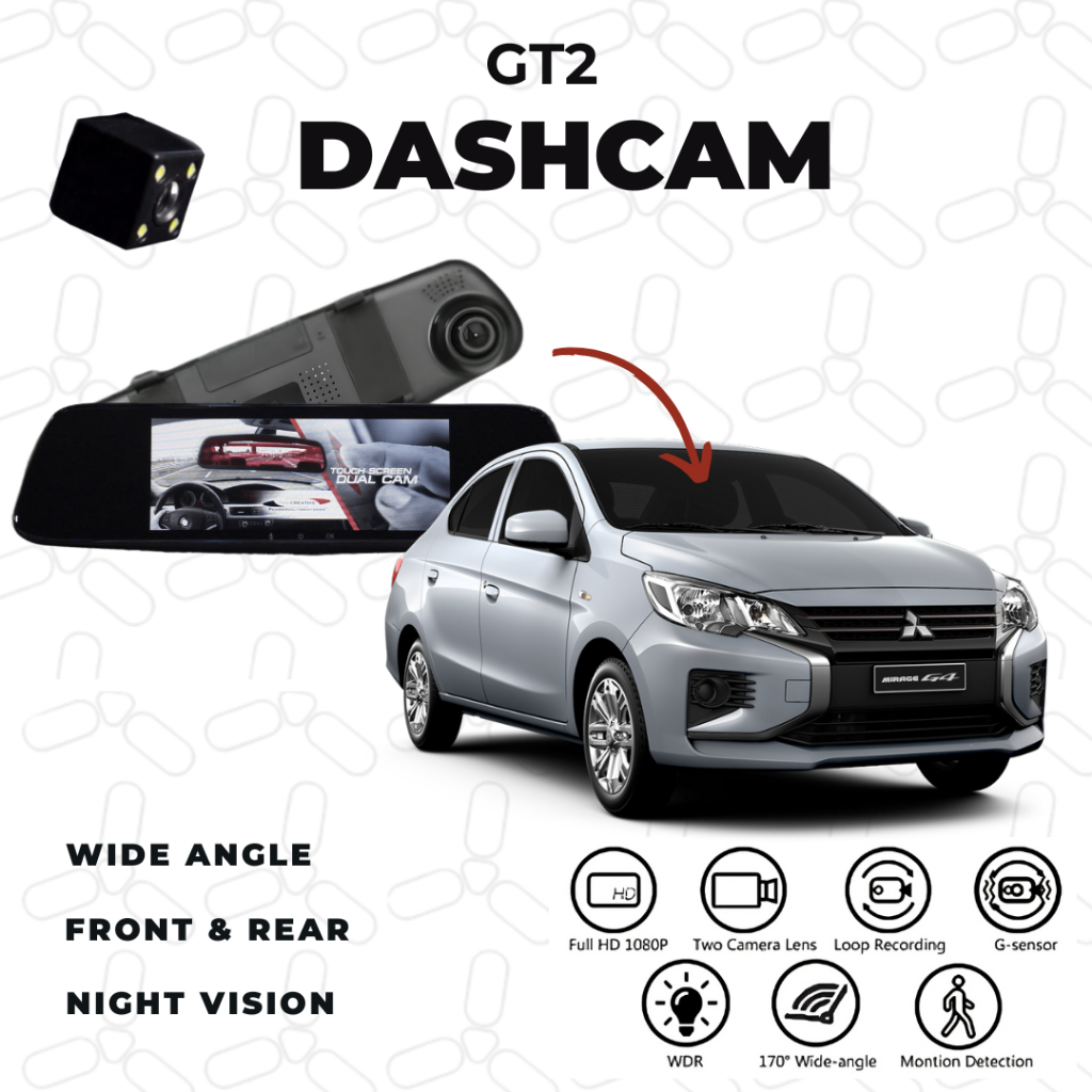 Mitsubishi Mirage G4 GT2 Dashcam Car Camera Free Installation Dash ...