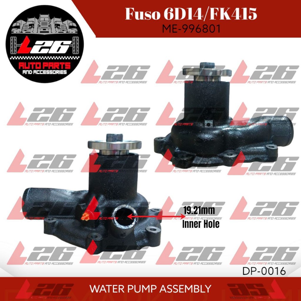 Mitsubishi Fuso FK415 6D14 WATER PUMP ASSEMBLY DP-0016 ME996801 ...