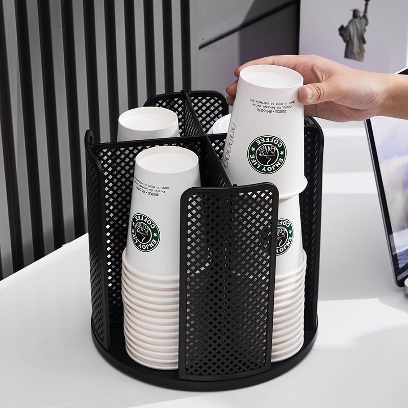 360° Rotation Disposable Cup And Lid Holder Paper Coffee Cup Dispenser ...
