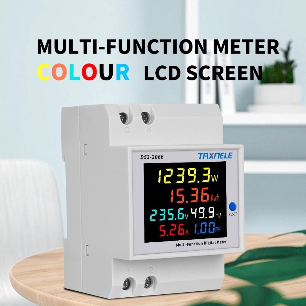 D52-2066 6IN1 AC Monitor 220V 100A Voltage Current Power Factor KWH ...
