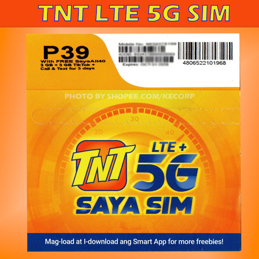 Smart LTE Sim Card & TNT LTE 5G Sim Card kcS11207 | Shopee Philippines