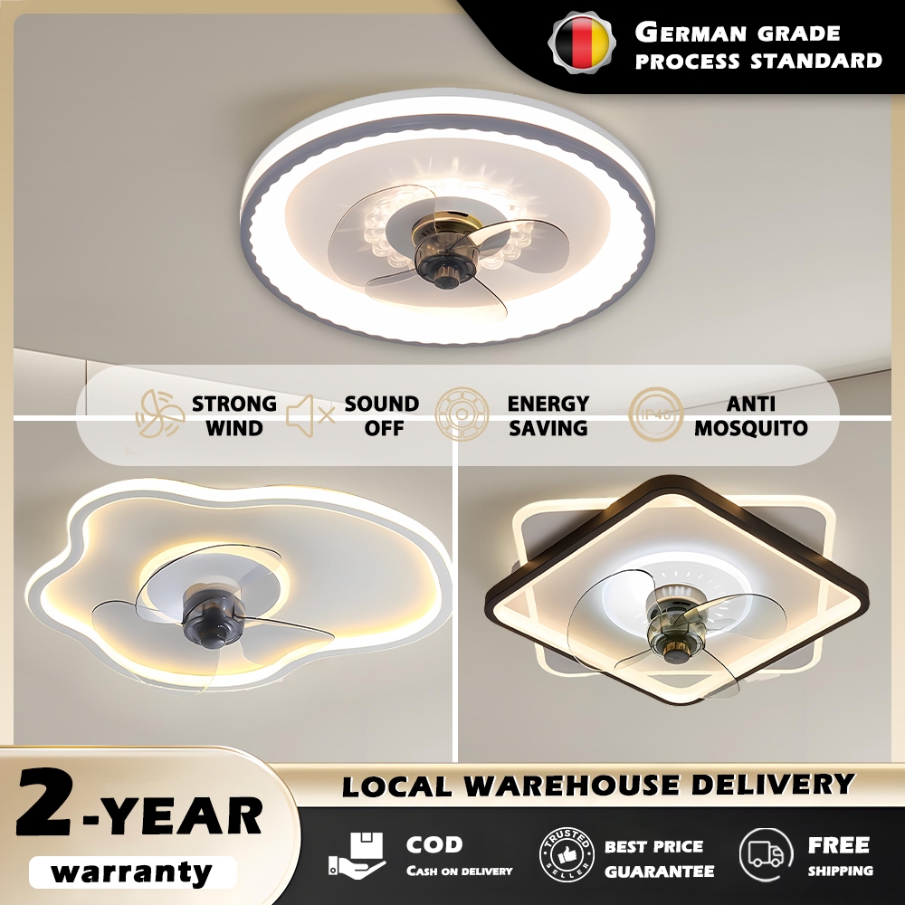 （Hot Sale ）Invisible Ceiling Fan With Light Tricolor With Remote ...