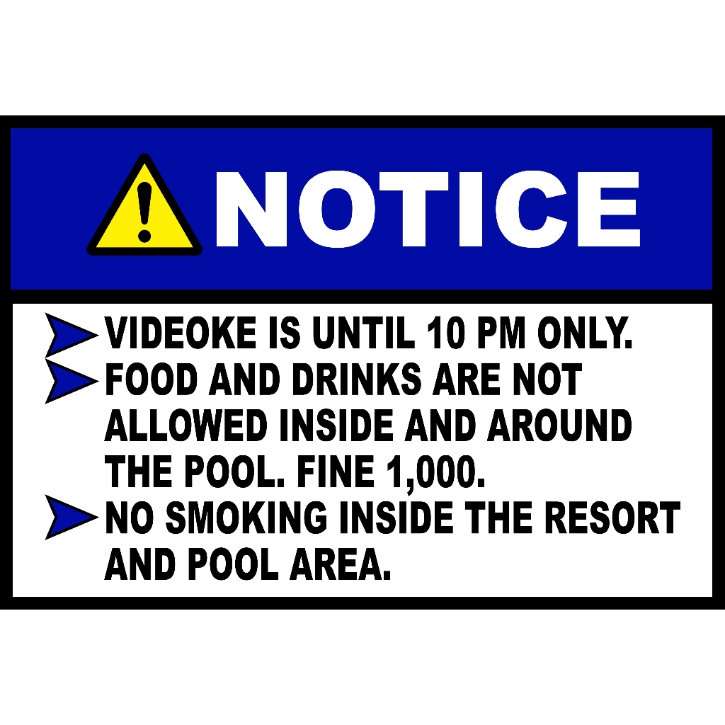 NOTICE VIDEOKE IS UNTIL 10PM ONLY FOOD AND DRINKS ARE NOT ALLOWED NO ...