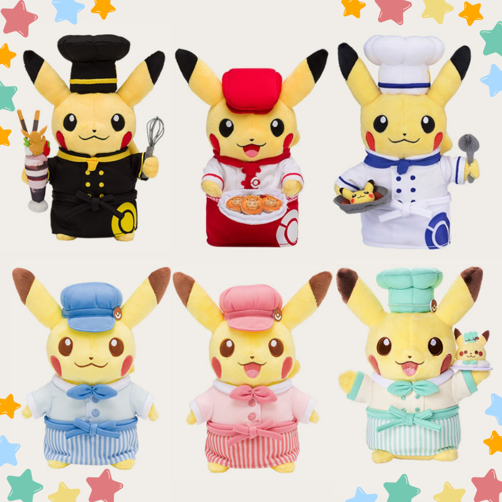 Plush toys. Pokémon Cafe. Pikachu. Patissier. A waitress. Direct from ...