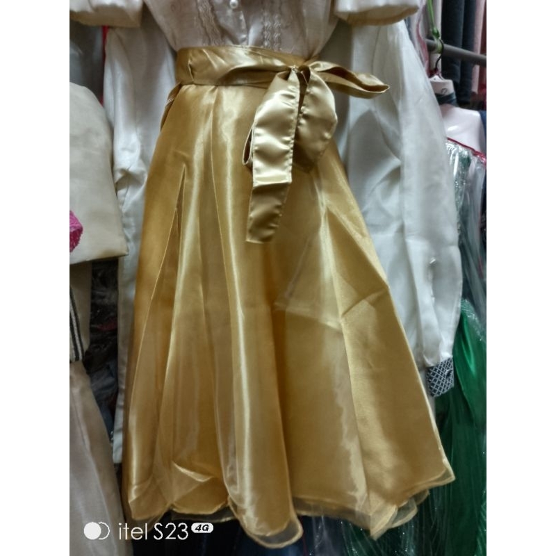 Wrap Around Long/ Short Satin Skirt Silk Filipiniana Skirt Formal