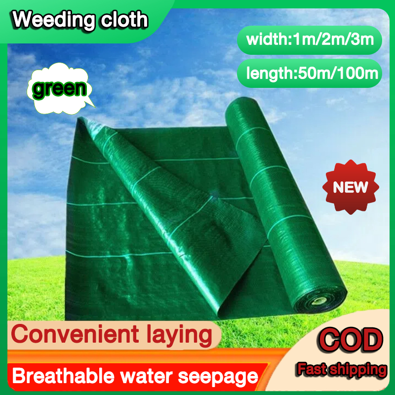 50/100 Weed Control Barrier Fabric Weeding Cloth Green Degradable Film ...