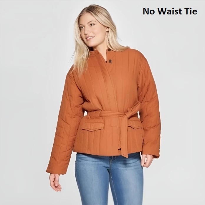 UNIVERSAL THREAD 562283 Women's Belt Quilted Jacket - Brass Trumpet ...