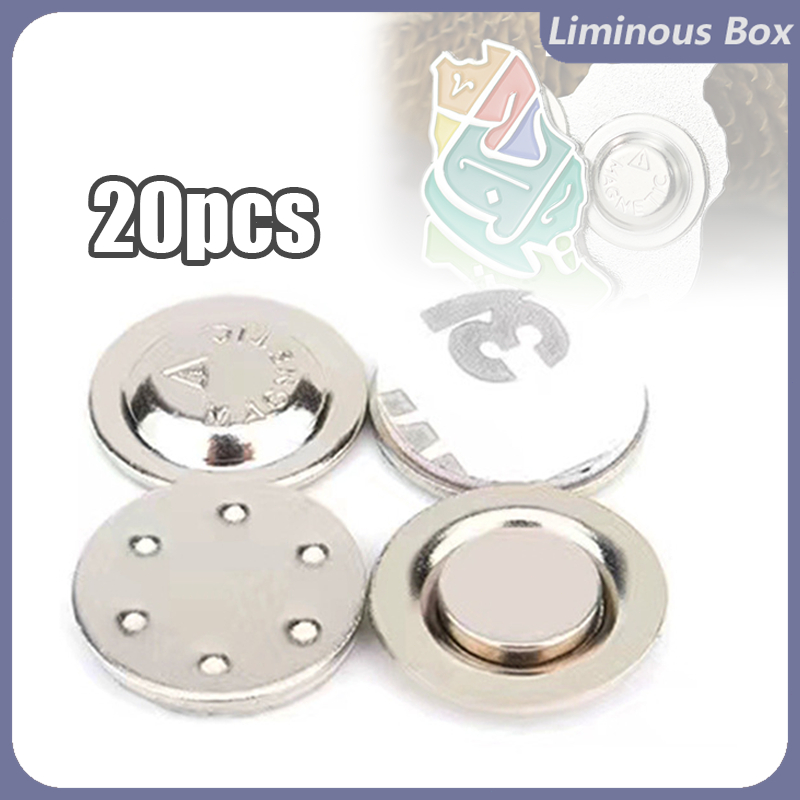 20pcs 17mm Collar Pin Magnet Name Badge Magnetic Buckle Circular ...