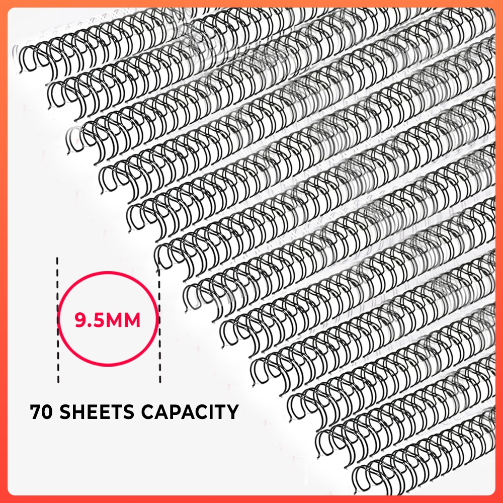 100pcs Double Loop Wire A4/A3 Size 34/50Holes Metal Black/White Binder ...