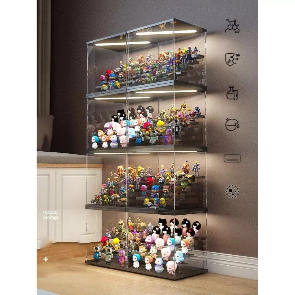 Acrylic Display Box With Light Figures Collectibles Display Case 3 ...