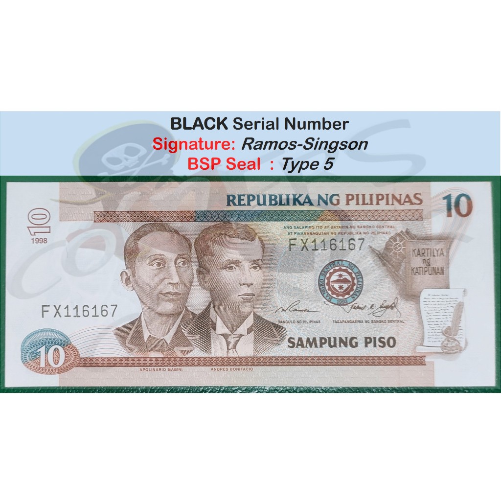 10P Mabini-Bonifacio New Design Series Notes -Uncirculated Condition ...