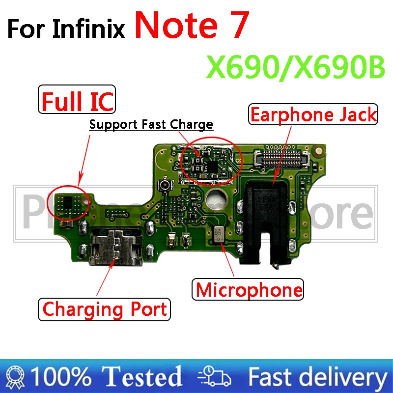 For Infinix Note 7 X690 X690B With IC USB Fast Charging Port Connector ...