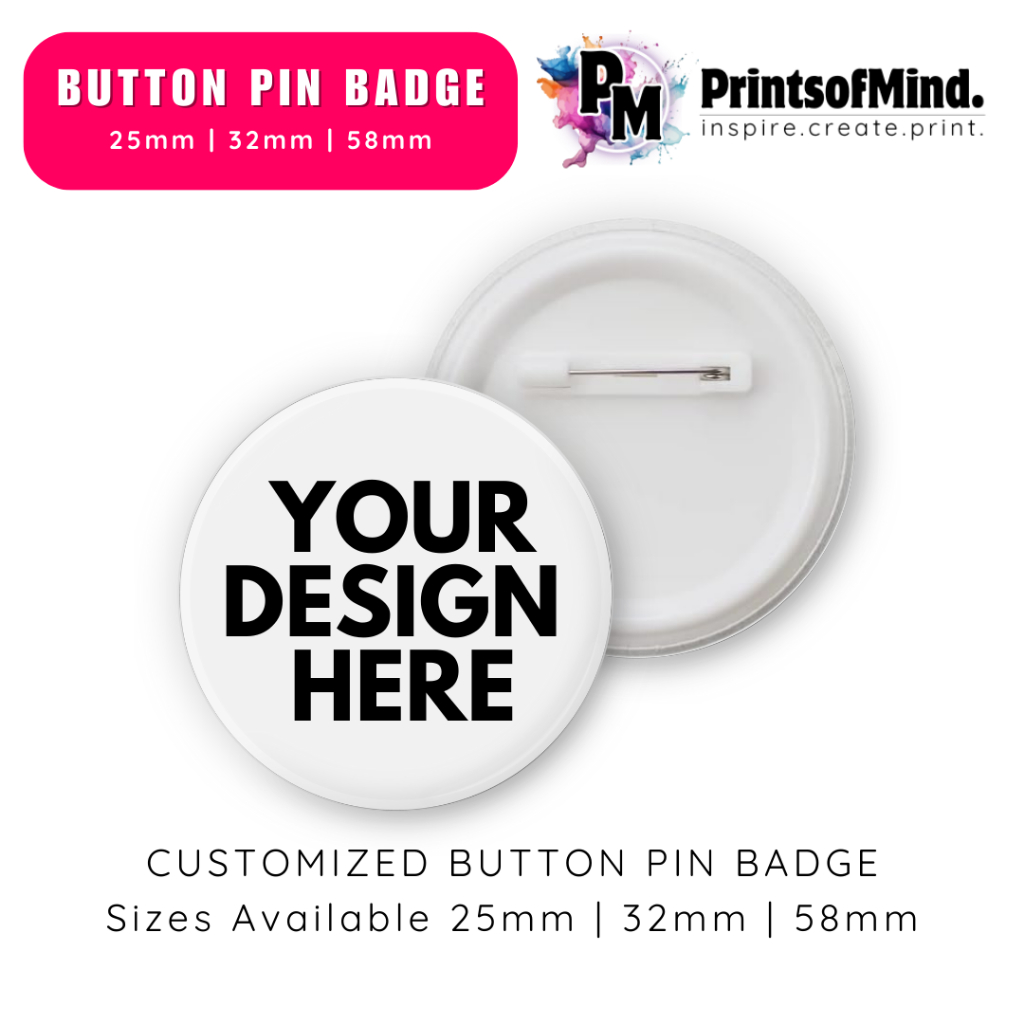 Customizable Button Pin Badges | 25mm 32mm 58mm | Shopee Philippines