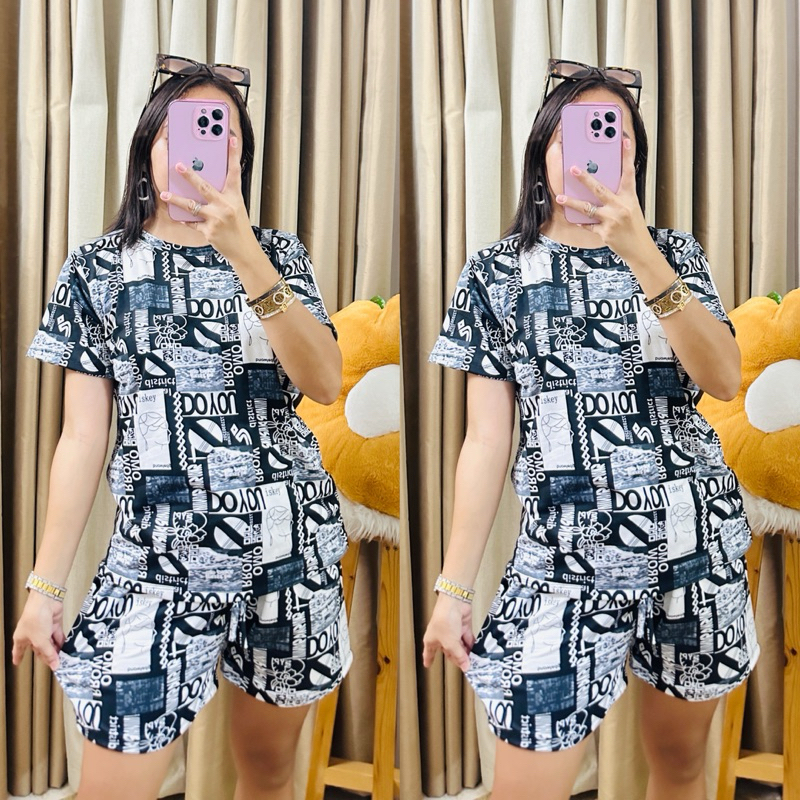 MAGz | NEWSPAPER TERNO SHORT FOR WOMEN MED TO 2XL | Shopee Philippines