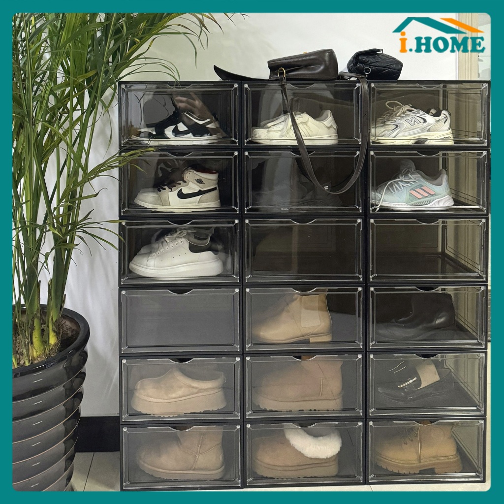 Large Size Shoe Box Storag Organizer Hard Plastic 6 Layer Shoe Rack ...