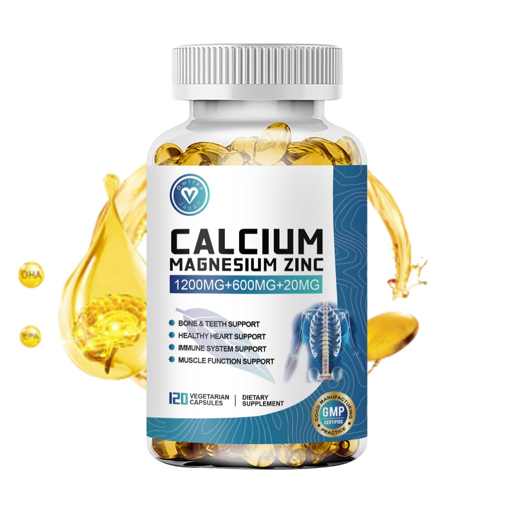 Calcium Magnesium Zinc Capsules for Strong Bones Teeth Heart muscle ...