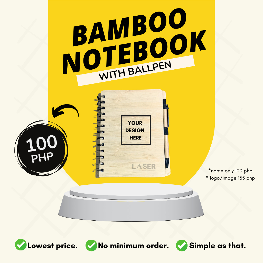 Personalized Bamboo Notebook with Ballpen | Shopee Philippines