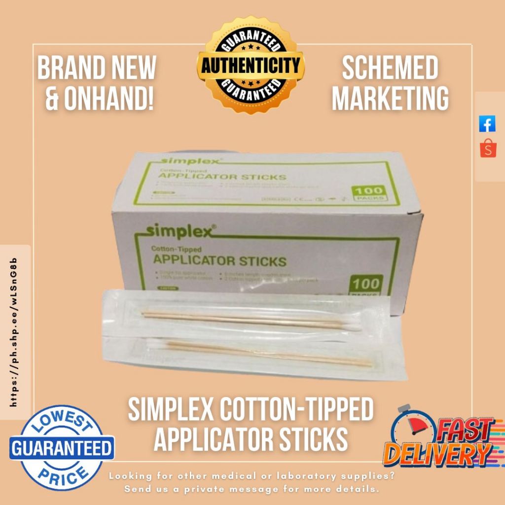 Cotton Applicator Sticks Sterile SIMPLEX 100pcs/bx | Shopee Philippines