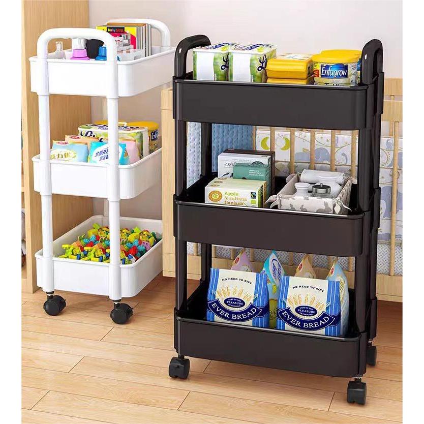 3/4/5 Layer Trolley Cart Organizer Storage Shelf Moving Rack With Wheel ...