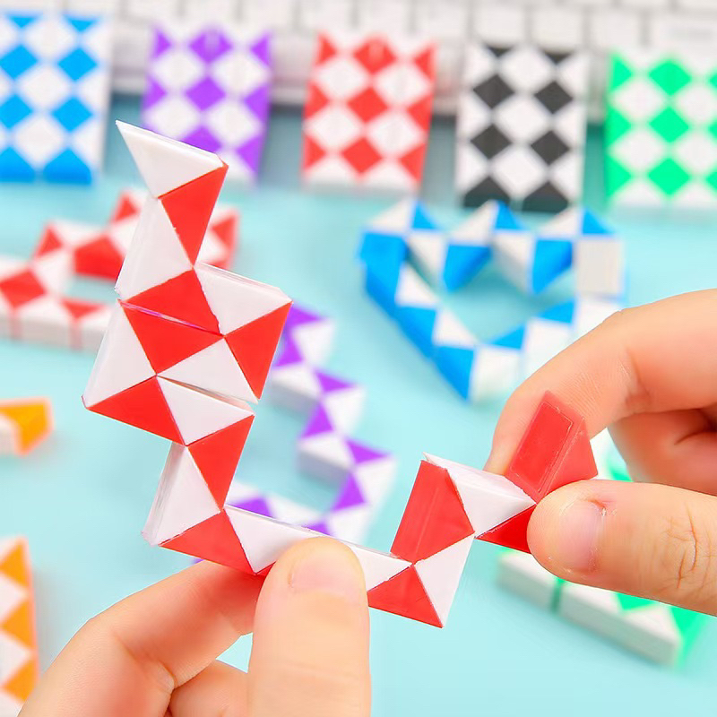 1 Pcs Snake puzzle toys lootbags 24 Blocks Ruler Puzzle Magic Ruler ...