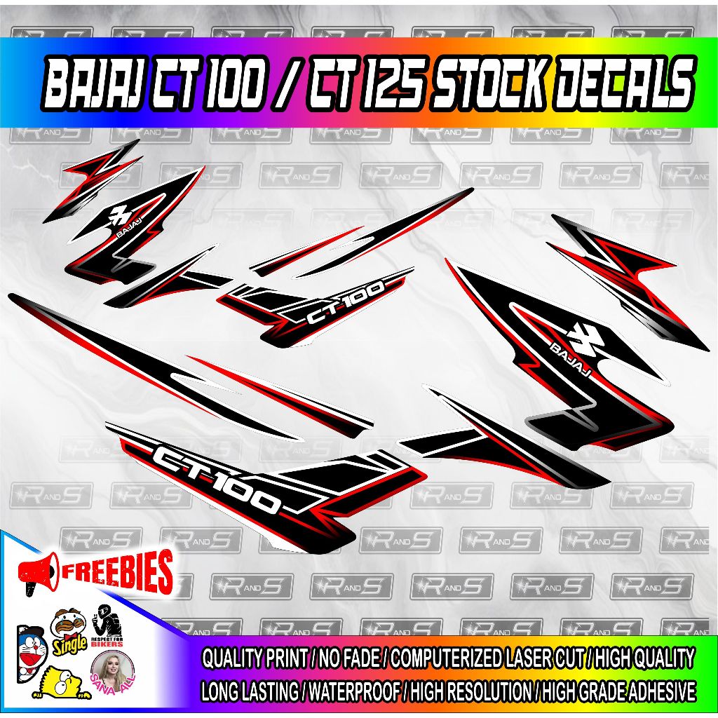 bajaj ct 100 / ct 125 stock sticker decals high quality print | Shopee ...