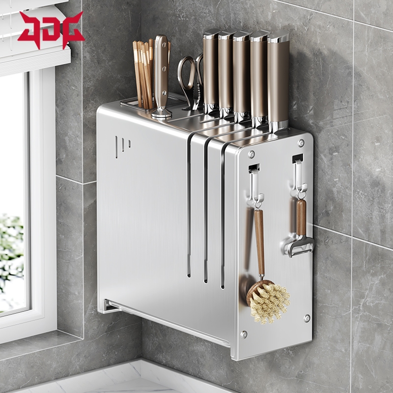 JDG Stainless steel kitchen knife holder wall mounted knife holder ...