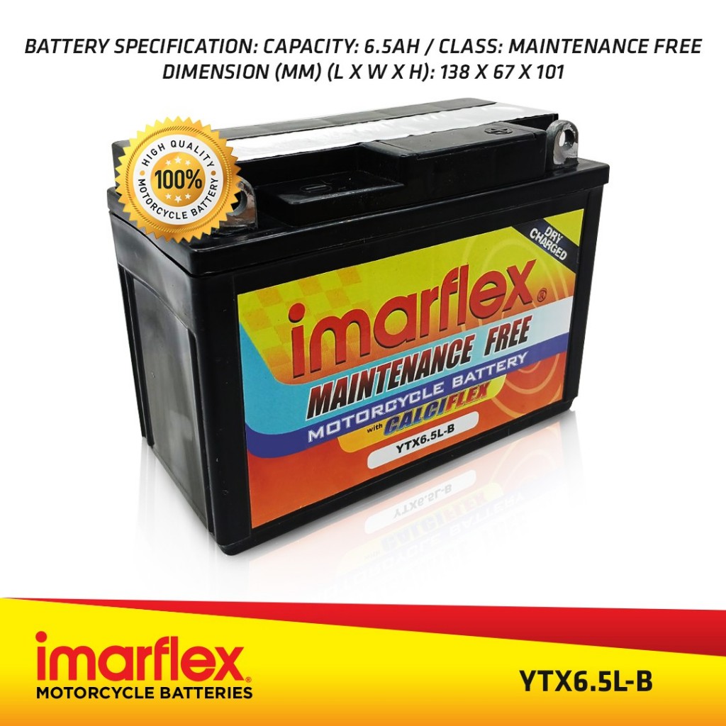 Imarflex Battery : YTX6.5L-B ( Dry Charged) for Motorstar Star X ...