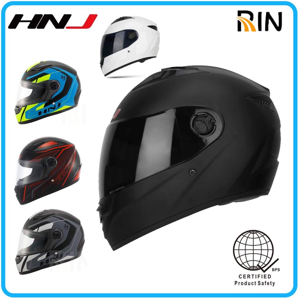 HNJ Full Face Helmet Motorcycle For Adult Men Single Shade Visor 855 ...