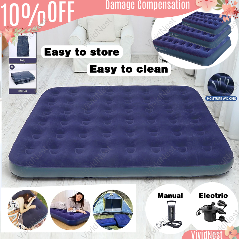VividNest Air Bed With Pump Free Electric Air Pump Inflatable Queen ...