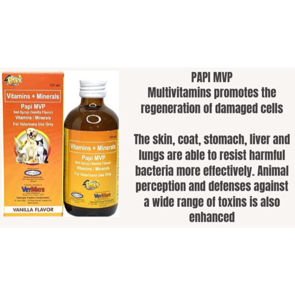 Papi MVP Syrup Multivitamins + Minerals Cat Dog with Free Syringe ...