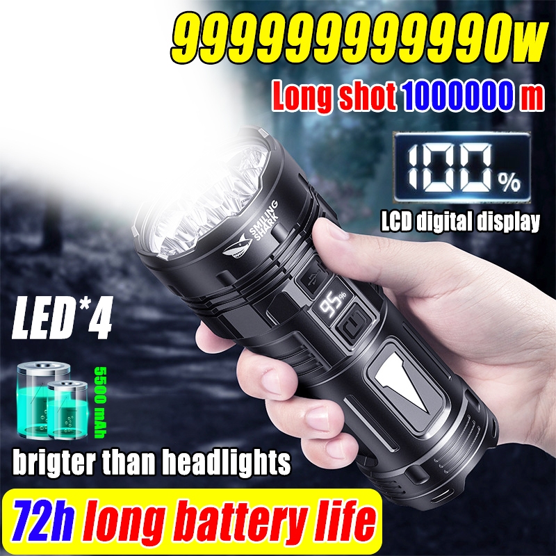 128000000w waterproof flashlight rechargeabl heavy duty flashlight ...