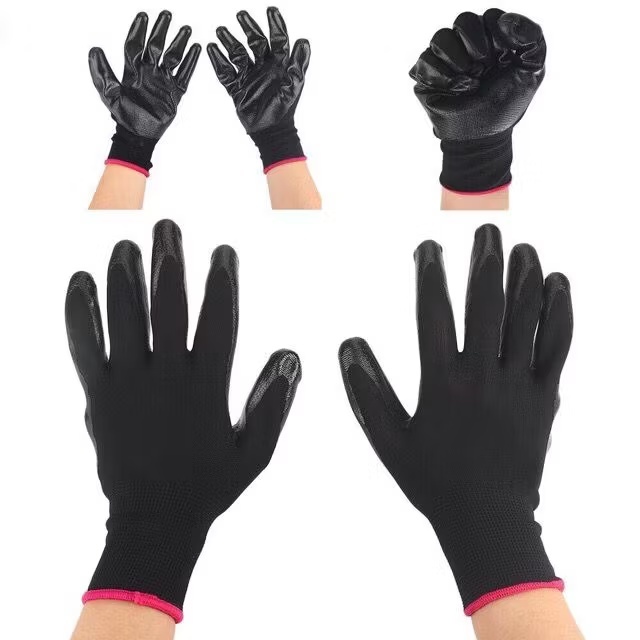 Safet Gloves Black Rubberized Palm Coated | S…