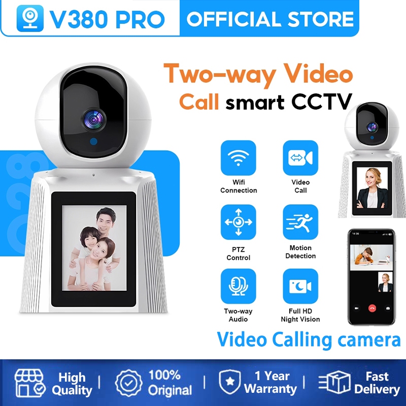 V380 PRO 8MP CCTV Camera With Display Screen Use Video Calling Camera ...