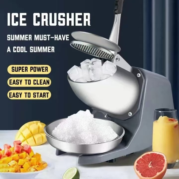 Ice Crushers Heavy Duty Double Blade Machine Stainless Ice Grinder Uses ...