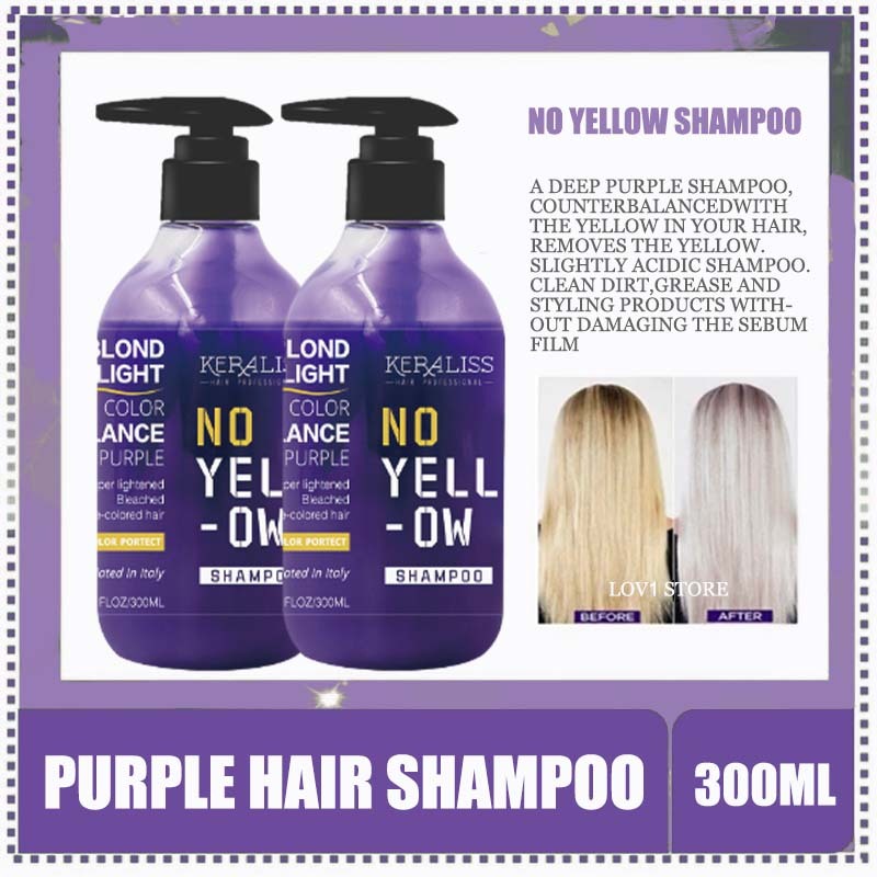 No Yellow Shampoo Keratin Shampoo Purple Shampoo conditioner 300ml Use