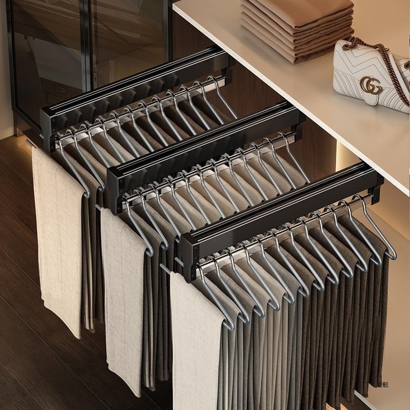 Pull Out Pants Hanger Rack Sliding Wardrobe Rack Organizer Clothes ...