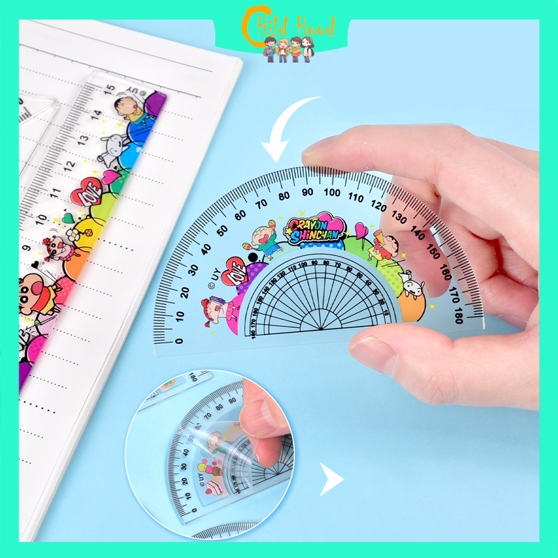 Crayon Shin-chan Ruler Cartoon 4-piece Ruler Triangle Ruler ...