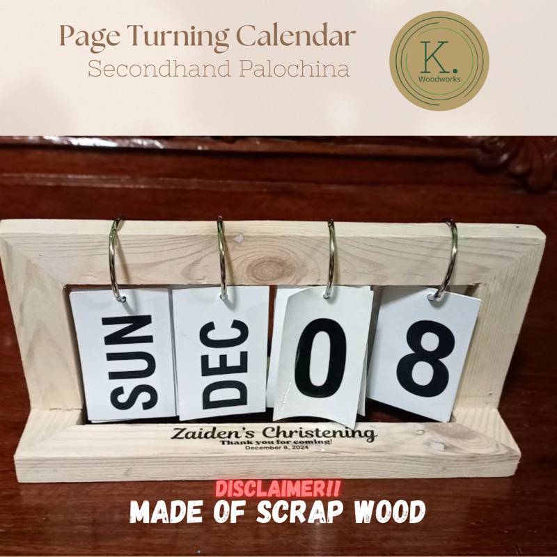 Page Turning Calendar Made of Used Palochina wood | Shopee Philippines