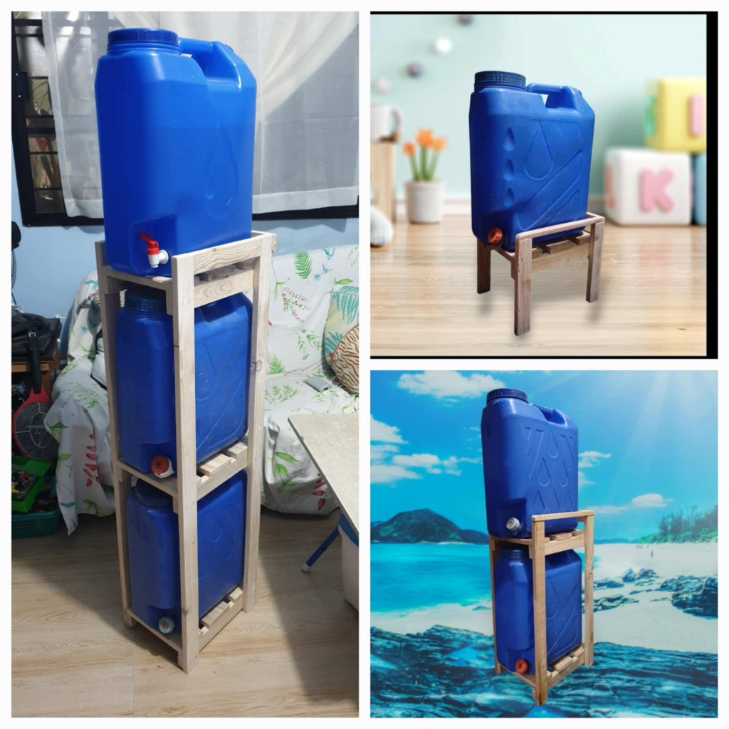 WOODEN MINERAL WATER RACK FOR 1 or 2 or 3 RECTANGULAR or ROUND 5GALLONS ...