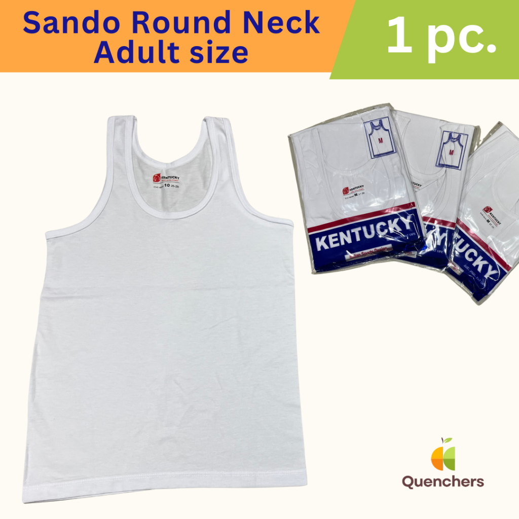 Kentucky White Adult Sando Round Neck | Shopee Philippines