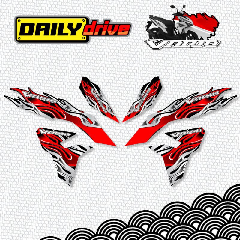 HONDA CLICK 125/160 V3/V4 VARIO FIRE CUT INDO INSPIRED DECAL | Shopee ...